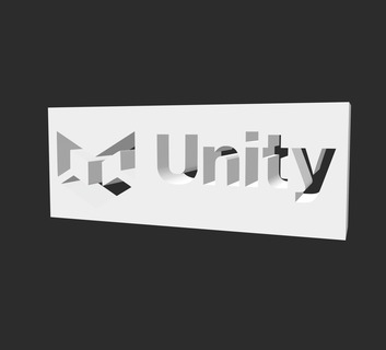 unity logo game engine symbol sign stand 3d print model - Mito3D