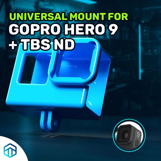 universal fpv frame mount gopro hero 9 tbs filter 3D print model - Mito3D