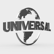 universal logo game brand design studio 3d film hollywood 3d print model - Mito3D