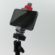 telefone universal de montagem em tripé gadget suporte câmera grampo do parafuso smartphone titular threads 3d print model - Mito3D