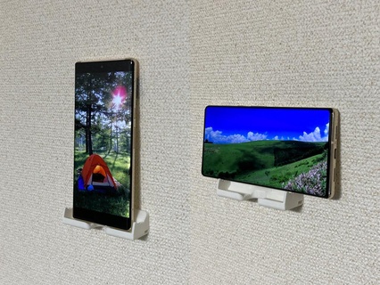 Universal Telefon Mauer montieren Hefter Schrauben Halter Unterstützung Smartphone Handy Mobiltelefon 3d print model - Mito3D