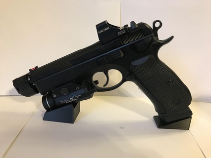 universal pistola estante soporte monitor airsoft 2a glock sig hk Tauro 22lr 3d print model - Mito3D