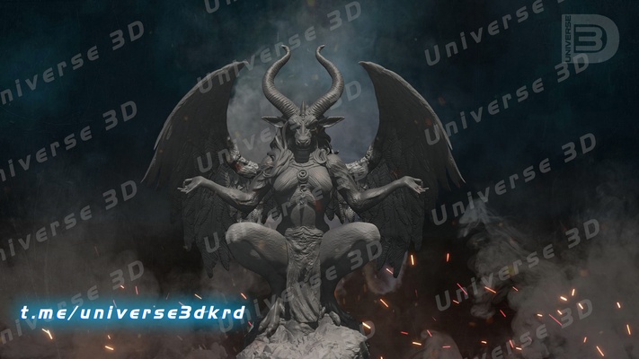 universo 3d baphomet arte 3d print model - Mito3D