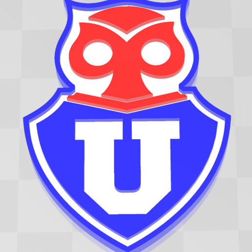 Università chile emblema calcio u logo 3D print model - Mito3D