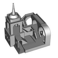 unbekannte Burg Architektur Gebäude-Strukturen 3d print model - Mito3D
