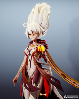 unknown god asmoday figure genshinimpact 3dprint character female game unknowngod 3d print model - Mito3D