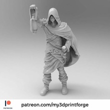 unknown hero 32mm pre-supported dnd miniature human warrior free lantern seeker 3d print model - Mito3D