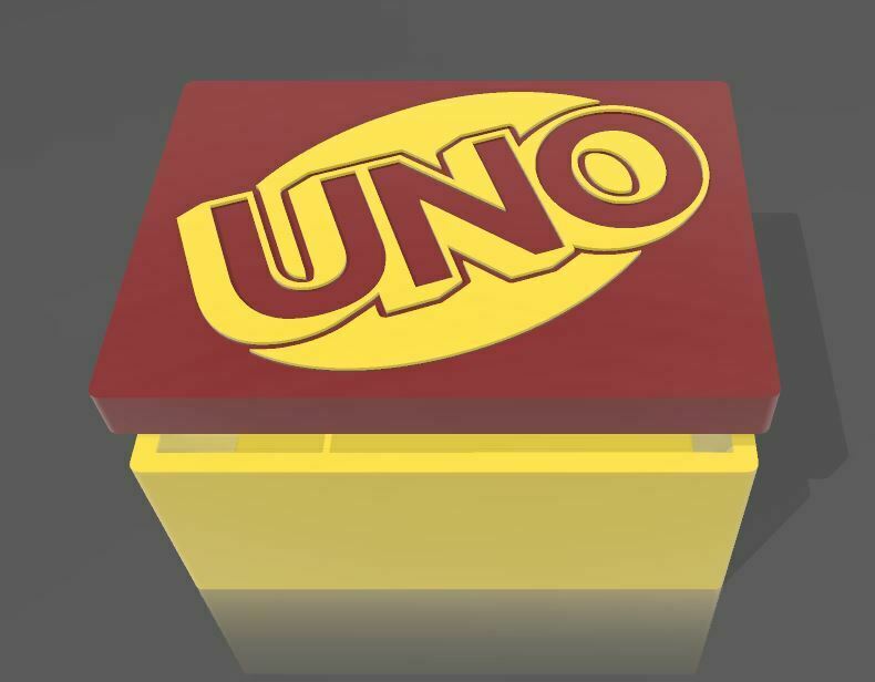 uno box Game storage practice games cards 3D print model - Mito3D