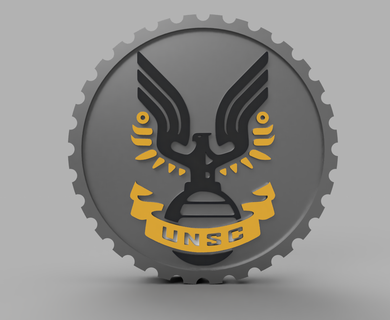 unsc insignia token hellfire halo 3d print model - Mito3D