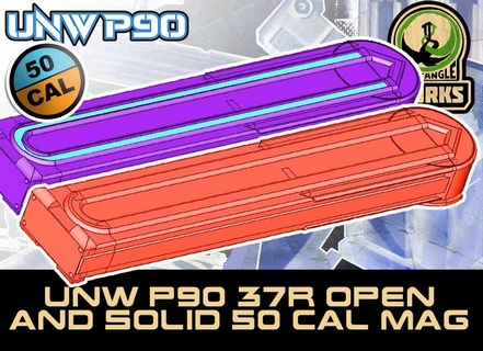 unw p90 50 cal 37 runde Kugel solide öffnen Combo Pack Paintball magfed 3d print model - Mito3D