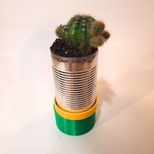 upcycle tin plant pot 3d print model - Mito3D