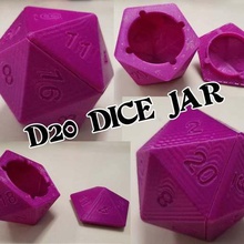 updated- 7 d20 jar revisited game dice dungeons dragons dnd tower box 3d print model - Mito3D