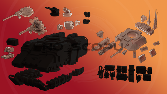 aggiornamento kit trasporto miniatura grav serbatoio primaris gioco guerra 42k repulsore spazio marino 3d print model - Mito3D