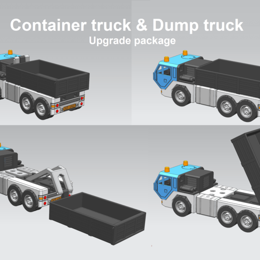 upgrade package container dumper truck femtt oshkosh take apart toy screw nut toddler duplo playmobil kids 3D print model - Mito3D
