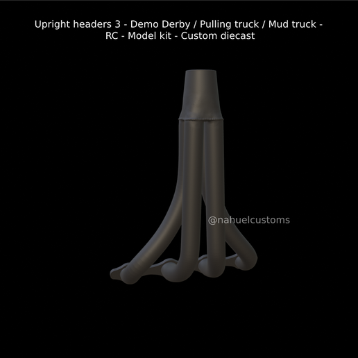 droit têtes 3 démo Derby tirant camion boue rc modèle trousse Douane moulé pression fente 3D print model - Mito3D
