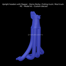 upright headers flapper - demo derby pulling truck mud rc model kit custom diecast supports 3d print model - Mito3D