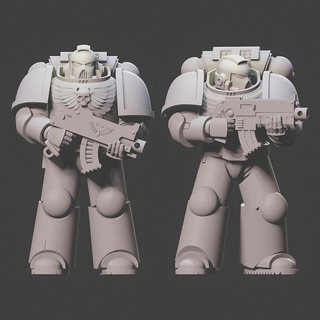 upscaled aquillera pattern armor truescale tabletop space soldiers wargaming 3d print model - Mito3D