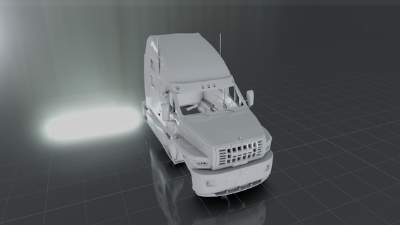 ural 2023 camión cabina 2022 2021 2020 vehículo heavy duty transporte diesel motor off road capacidad carga útil four wheel manejar comercial 3d print model - Mito3D
