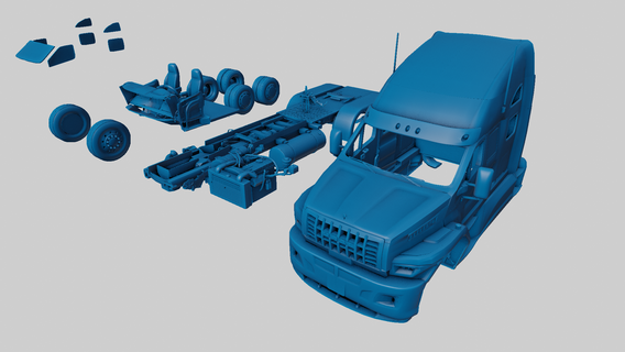 ural prossimo 2023 camion 2022 2021 heavy duty veicolo trasporto diesel motore off road capacità carico utile four wheel guidare commerciale 3d print model - Mito3D