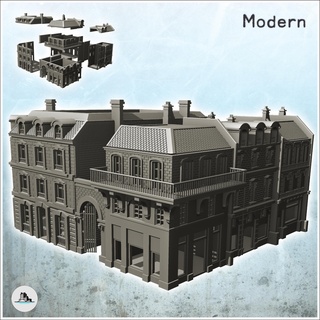 urban building portal intact version 6 - world war two second wwii front est moscou stalingrad urbain architecture tabletop miniatures scenery wargame game terrain house accessories ww2 flames eastern western allies axis action 3d print model - Mito3D