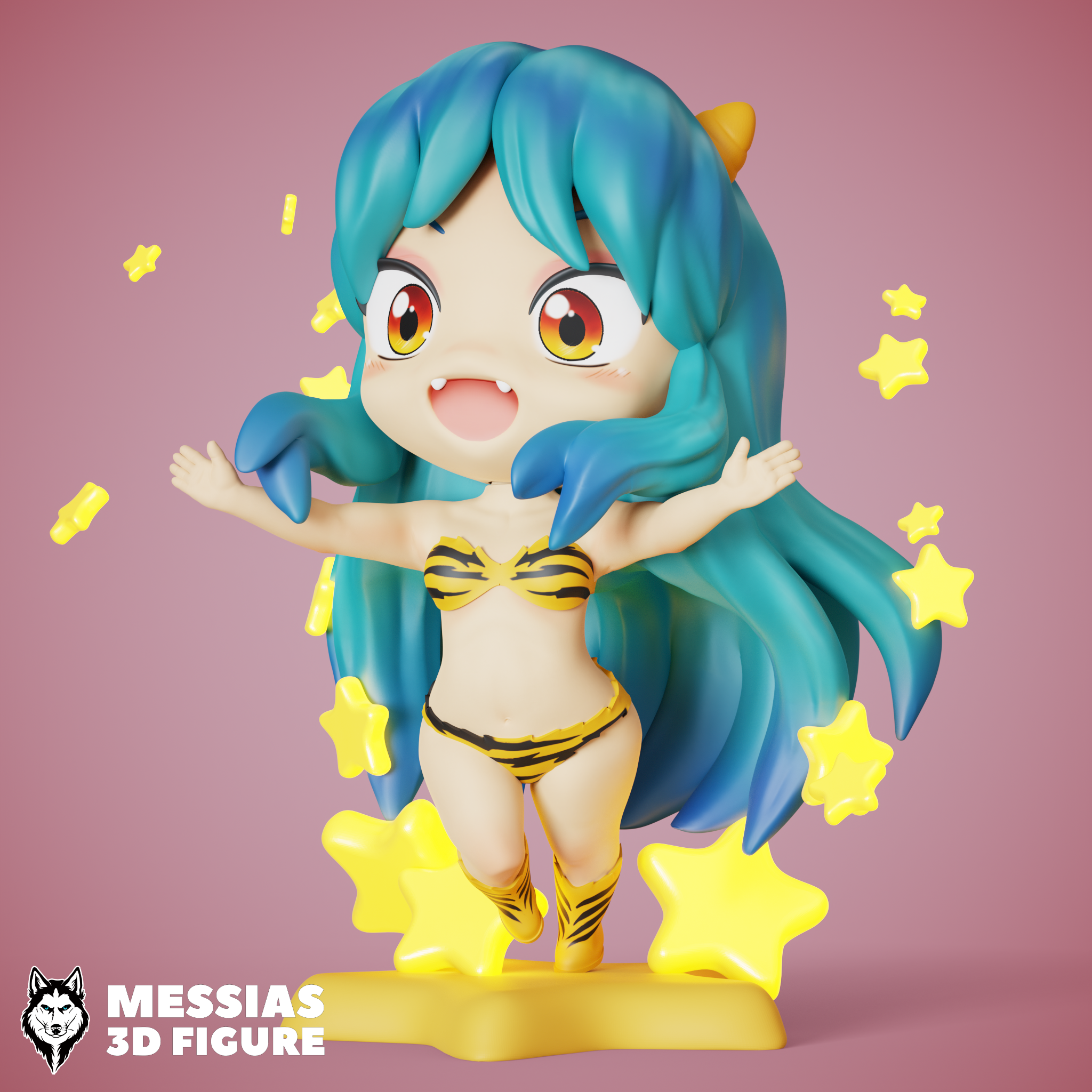 urusei chibi uruseiyatsuura 3dprintedfigures 3D print model - Mito3D