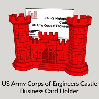 us Ordu kolordu mühendisler kale iş kart Kulp destek 3d print model - Mito3D