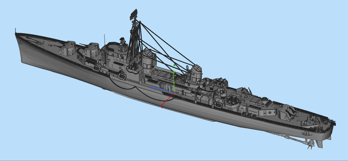 us destroyer destroyer  3d print model - Mito3D