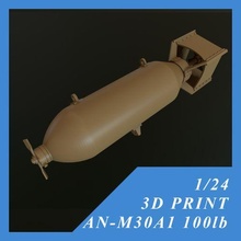 us gp bomb an-m30a1 100lb 1 24 1/24 1:24 ww2 world war korean he modeling suspended armaments air force navy 3d print model - Mito3D