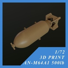 us gp bomb an-m64a1 500lb 1-72 an-m64 1/72 1:72 ww2 world war korean he modeling suspended armaments air force navy bomber 3d print model - Mito3D