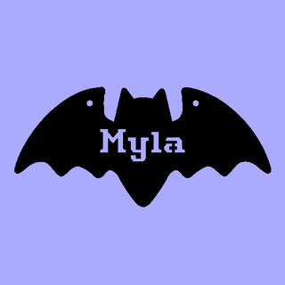 us names halloween bat decoration necklace hanger named personalized 3d print model - Mito3D