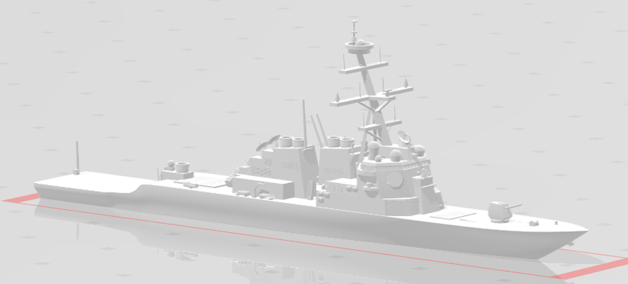 us marina militare distruttore volo 1 piatto militare nave modello veterano ddg arleigh burke classe 3d print model - Mito3D