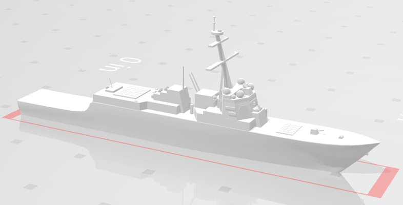 us donanma yok edici uçuş 2 düz askeri gemi model emekli asker ddg arleigh burke sınıf 3d print model - Mito3D