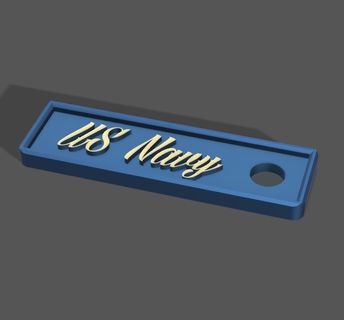 us navy keychain 3d print model - Mito3D