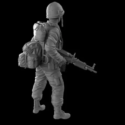 us soldier- vietnam 1966 game american soldier m60 mg 60 whit 3d print model - Mito3D