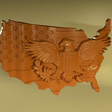 usa american eagle flag art clock interior america pets pet stars stl 3d printing printable cnc badge flags logo 3d print model - Mito3D