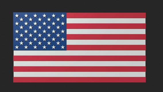 EUA bandeira América Unidos estados nação país mundo vermelho azul branco Estrela hino 3d print model - Mito3D