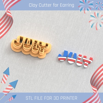 usa flag independence day clay cutter tools earring 4st july 3d print model - Mito3D