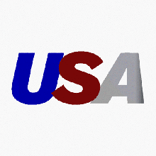 Amerika Birleşik Devletleri çevirmek Metin Sanat bayrak logo 3d print model - Mito3D