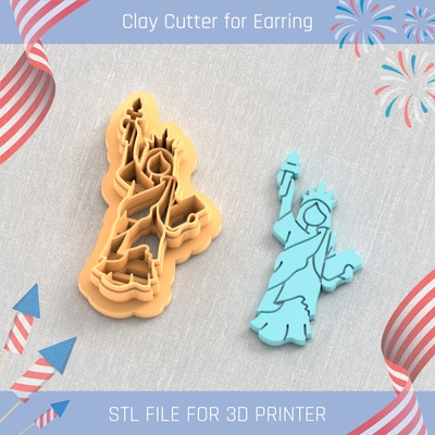 usa independence day clay cutter tools earring 4st july 3d print model - Mito3D