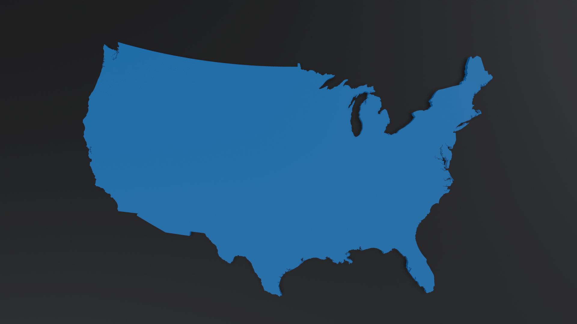 Amerika Birleşik Devletleri harita düz stl eyaletler coğrafya ülke 3D print model - Mito3D