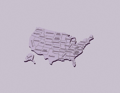 EUA mapa brinquedo borda jogos geografia país político festa republicano democrata estados América eleitoral Unidos contam 3d print model - Mito3D