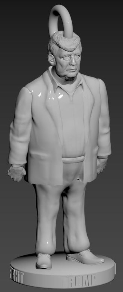 estados unidos presidente donald triunfo llavero arte donal terrorista francotirador indignacion 3d print model - Mito3D