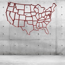 Amerika duvar haritası sanat kullanın Birleşik Devletleri ofis 3d print model - Mito3D