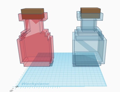 verwendbar Minecraft Trank Flasche Container Getränk Gaming Video Spiele Konsolen 3d print model - Mito3D