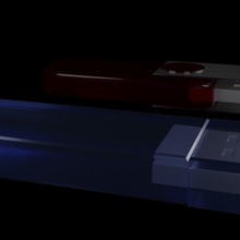 usb bleu rouge 3d modèle d'impression gadget la science blanc de l'équipement le cytoplasme profane scientifique chimie ordinateur conception isolé d'affaires art illustration lumière en plastique technologie l'électronique 3d print model - Mito3D