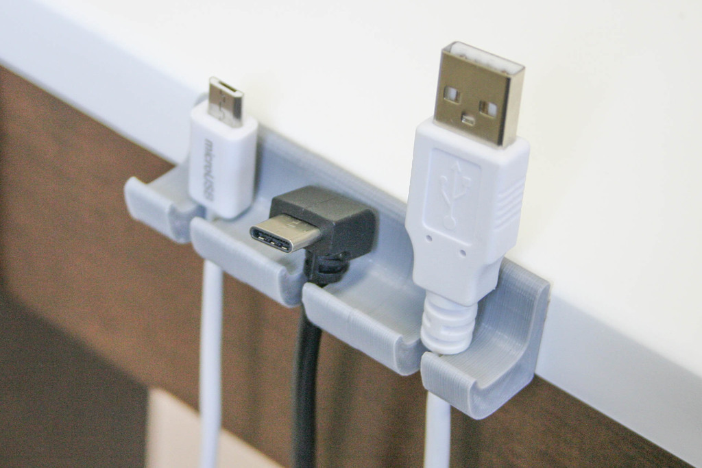 USB cavo titolare supporto clip domestico 3D print model - Mito3D