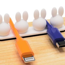 usb cable holder rabbits type gadget 3d print model - Mito3D