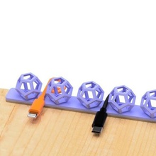 usb cable holder regular dodecagon-2 type gadget 3d print model - Mito3D