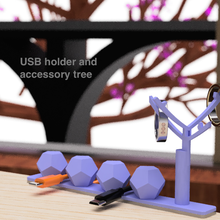 usb titular acessório árvore gadget 3d print model - Mito3D