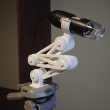 usb microscope mount zoom knob - fully 3d printed gadget 1600x camera 3d print model - Mito3D